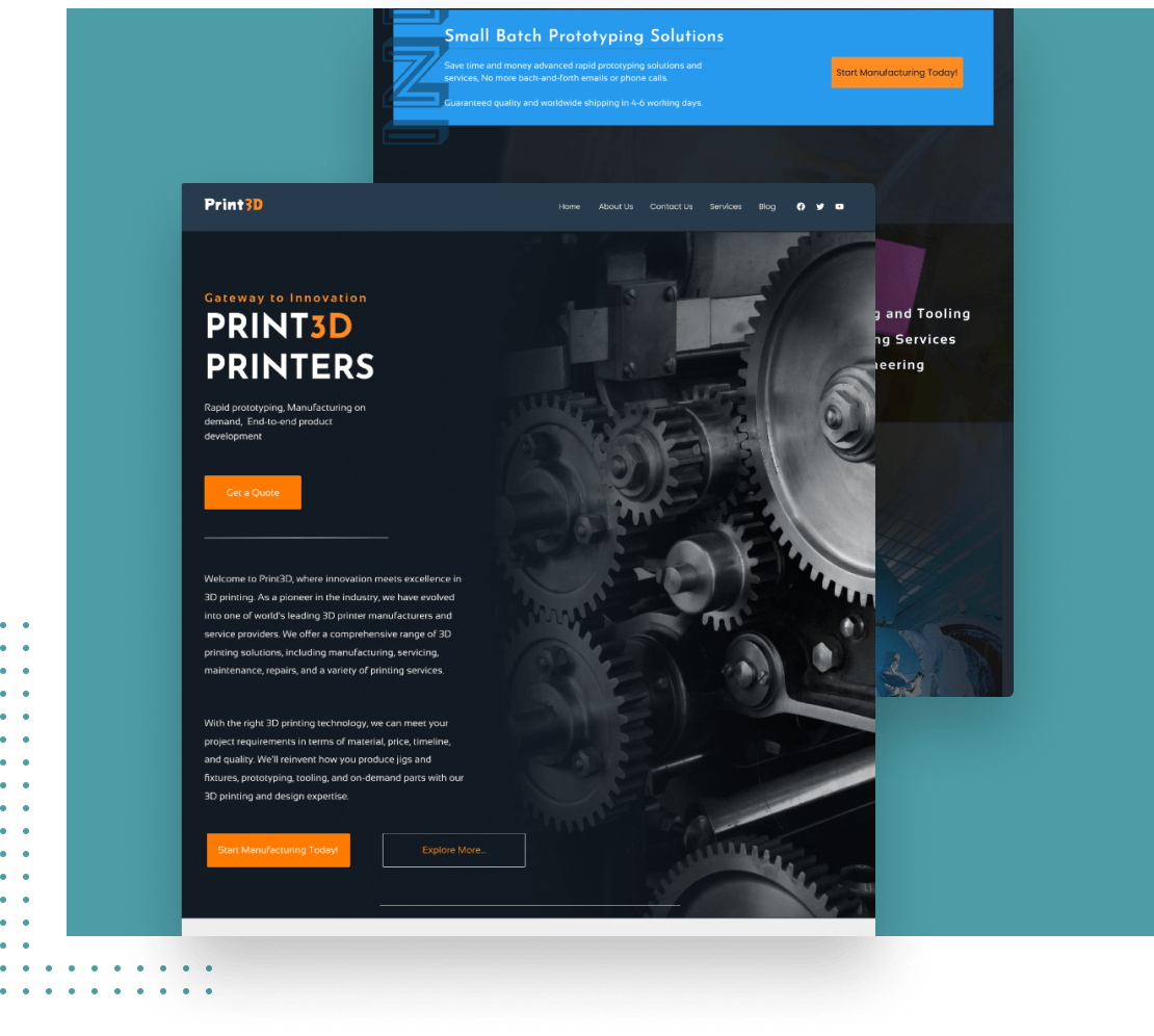 Print3D- A web design and development project by DiversePixel